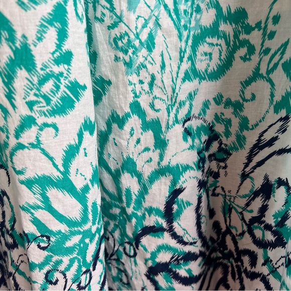 Chadwick’s of Boston Blue Green White Ikat Printed Floral Maxi Skirt. Size M. - Picture 10 of 12